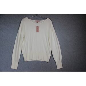 Philosophy NWT Women's White V-Neck LS Lightweight‎ Sweater Large